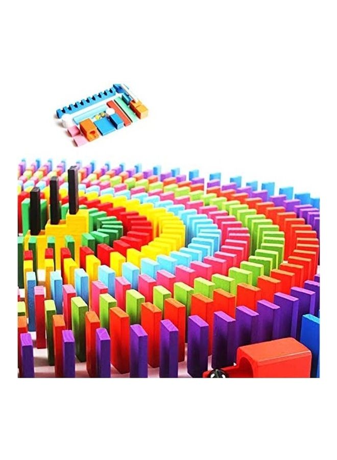 MorTime 360-Piece Wooden Dominoes Set with 10 Add-On Blocks and 1 Spacer - Image 1