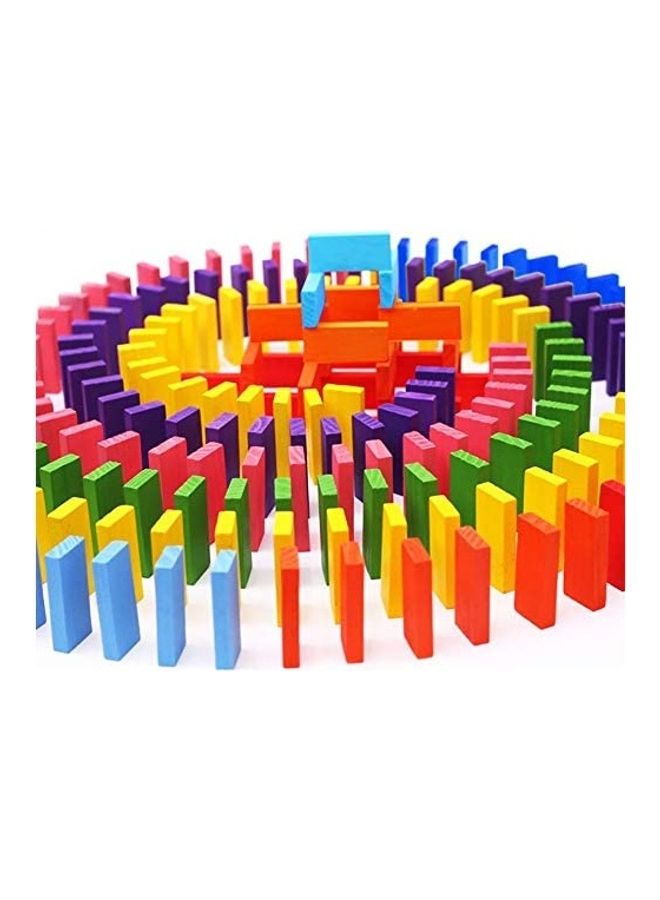 MorTime 360-Piece Wooden Dominoes Set with 10 Add-On Blocks and 1 Spacer - Image 2