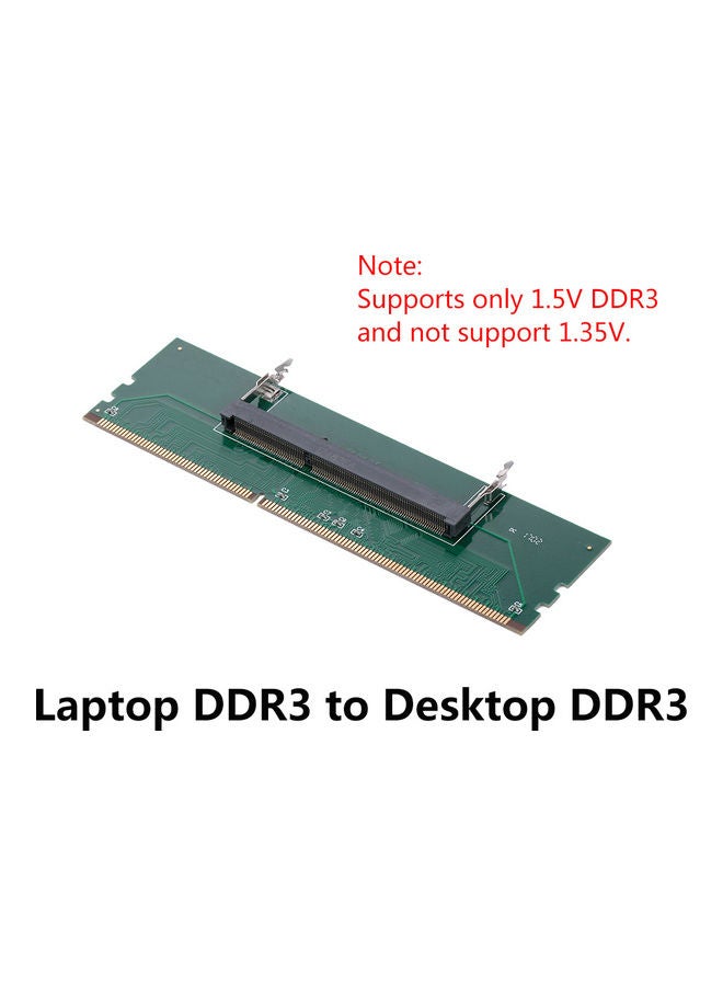 Generic - DDR3 Laptop to Desktop DDR3 Memory RAM Connector Adapter Card Green/Black - Image 1