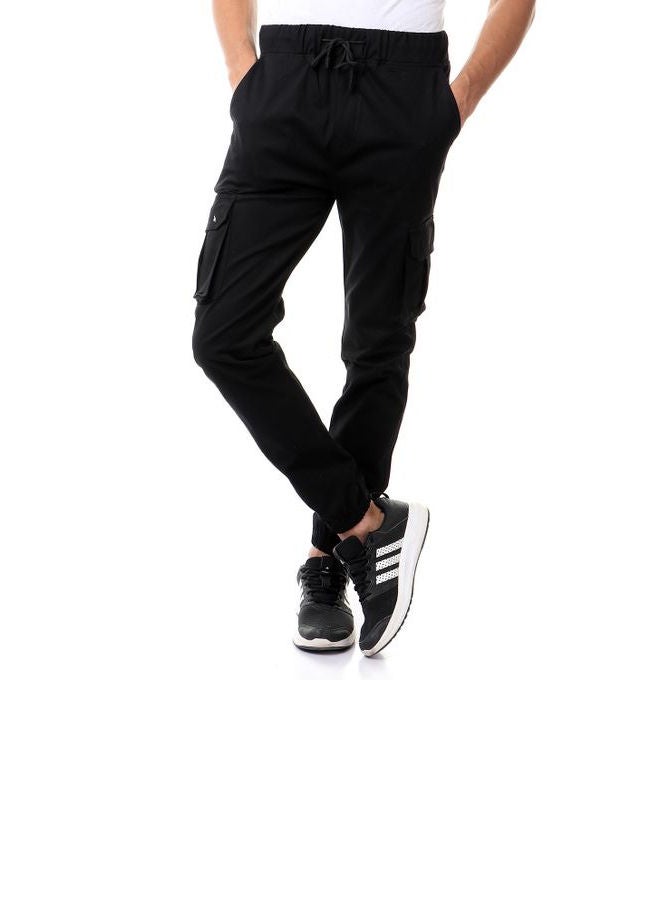 Caesar Casual Drawstring Sweatpants Black  - Image 1