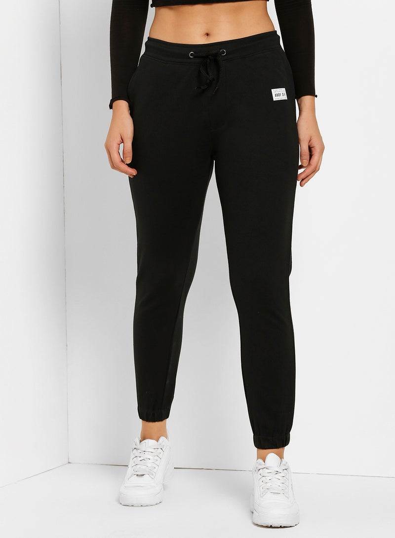 ABOF Women's Drawstring Detailed Joggers Jet Black - Image 1