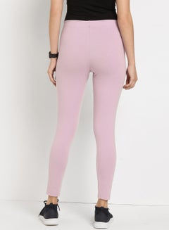 ABOF Rise And Shine Slogan Printed High Waist Skinny Fit Leggings Crocus Petal  - Image 2