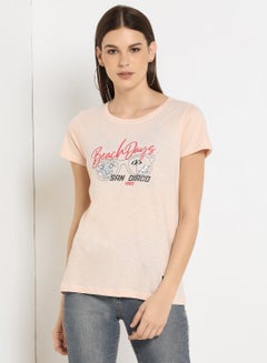 ABOF Beach Days San Diago 1982 Graphic Printed Round Neck T-Shirt Pink  - Image 1