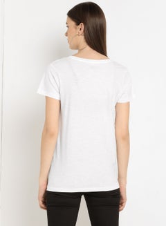 ABOF Kindness Printed Regular Fit Round Neck T-Shirt White  - Image 2