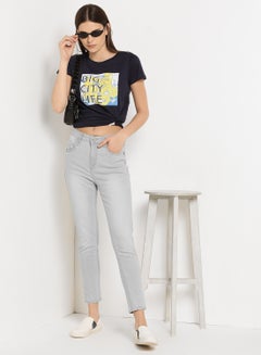 ABOF Big City Life Printed Round Neck T-Shirt Eclipse  - Image 4