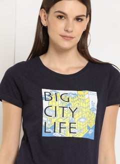 ABOF Big City Life Printed Round Neck T-Shirt Eclipse  - Image 3