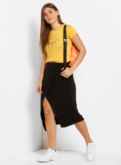 ABOF Snowcity Printed Regular Fit Round Neck T-Shirt Yellow  - Image 3