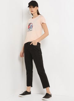 ABOF Aloha Printed Regular Fit Round Neck T-Shirt Cloud Pink  - Image 3