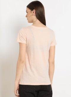ABOF Aloha Printed Regular Fit Round Neck T-Shirt Cloud Pink  - Image 2
