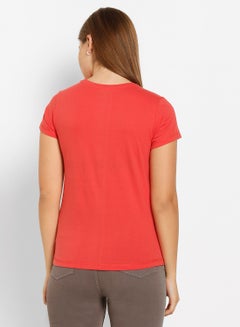 ABOF Graphic Print Round Neck T-Shirt Red  - Image 2