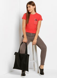 ABOF Graphic Print Round Neck T-Shirt Red  - Image 4