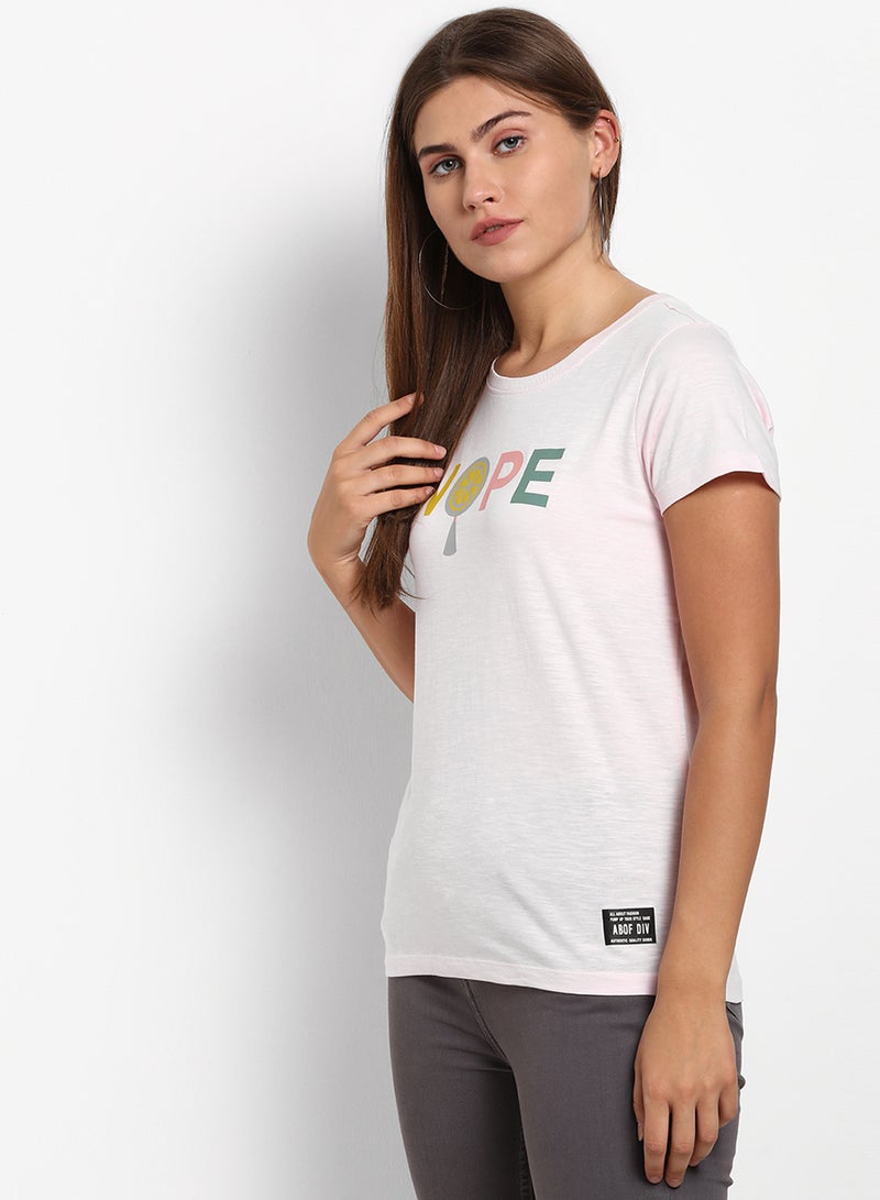 ABOF Graphic Printed Regular Fit Round Neck T-Shirt Lilac Snow - Image 1