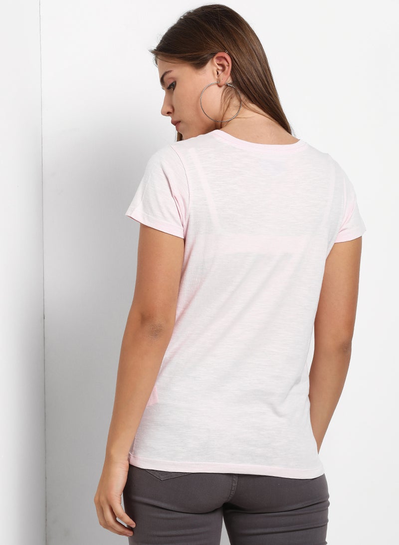 ABOF Graphic Printed Regular Fit Round Neck T-Shirt Lilac Snow - Image 2