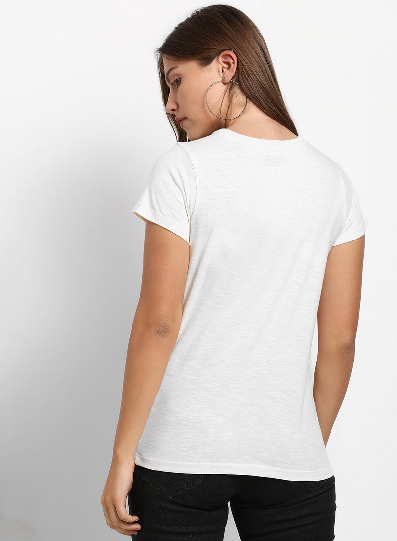 ABOF Fizzy Vibes Printed Round Neck T-Shirt White - Image 2