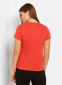 ABOF Dream Printed Regular Fit Crew Neck T-Shirt Red  - Image 2