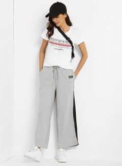ABOF Contrast Text Printed Regular Fit Crew Neck T-Shirt White  - Image 3