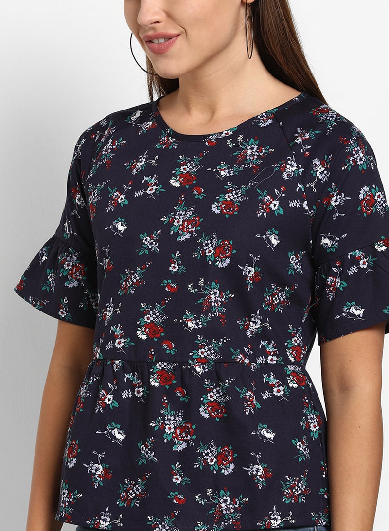 ABOF Casual Printed Top Blue/White  - Image 3