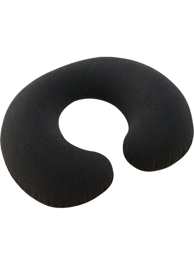 Travel Neck Pillow Velvet Black 36x30x10cm - Image 1