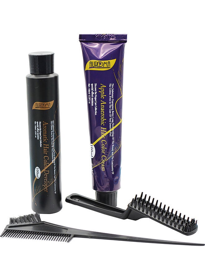AUROMA Hair Colour Cream With Developer Set Dark Brown Red 200ml  - Image 2