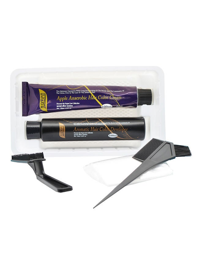 AUROMA Hair Colour Cream With Developer Set Dark Brown Red 200ml  - Image 3