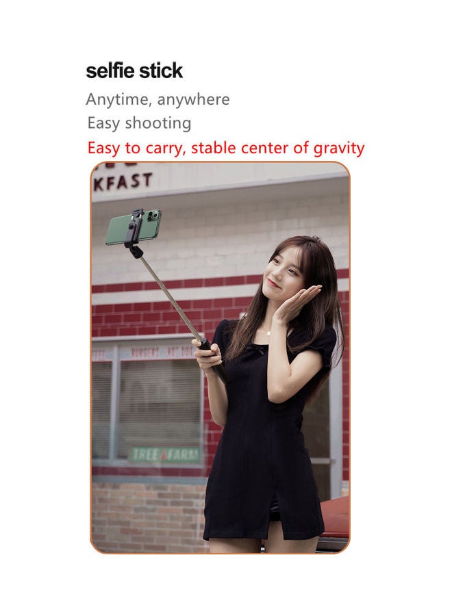 Generic - S02 Selfi Stick with 0.1S Snapshot Extendable and Wireless Remote  Controller Black - Image 1