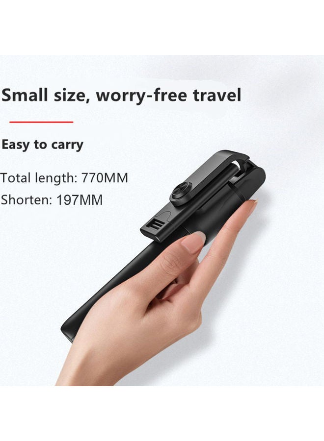 Generic - S02 Selfi Stick with 0.1S Snapshot Extendable and Wireless Remote  Controller Black - Image 1