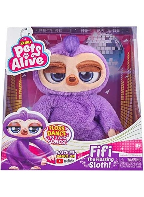 Pets Alive Fifi The Flossing Sloth Battery Powered Dancing Robotic Toy