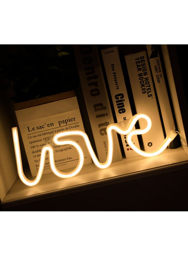 Neon LED Love Sign Shaped Decorative Light Yellow  - Image 2