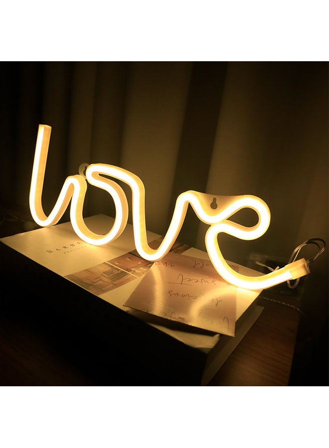 Neon LED Love Sign Shaped Decorative Light Yellow  - Image 3