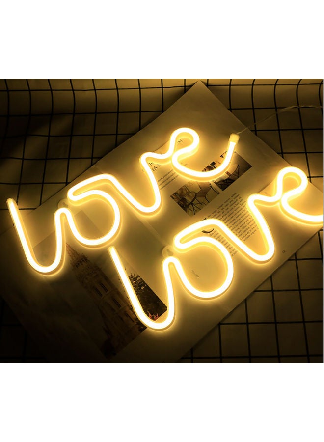 Neon LED Love Sign Shaped Decorative Light Yellow  - Image 5