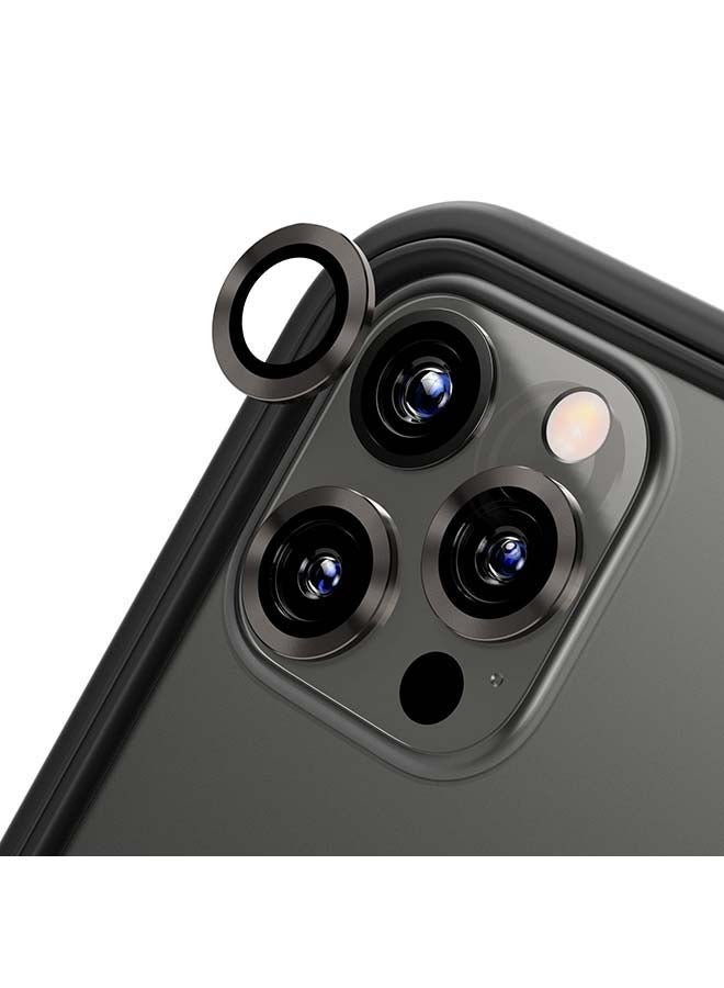 جوي روم حلقة معدنية واقية لعدسة الكاميرا مع واقي من الزجاج المقسّى لهاتف آيفون 12 برو أسود - Image 3