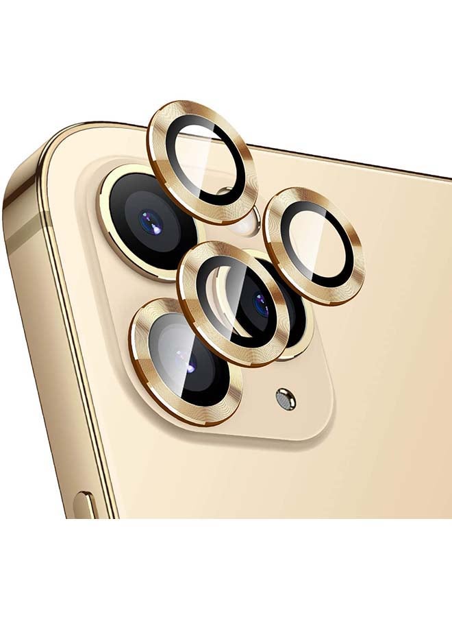 جوي روم حلقة معدنية واقية لعدسة الكاميرا مع واقي من الزجاج المقسّى لهاتف آيفون 12 برو ذهبي - Image 1