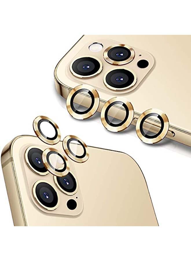 جوي روم حلقة معدنية واقية لعدسة الكاميرا مع واقي من الزجاج المقسّى لهاتف آيفون 12 برو ذهبي - Image 2