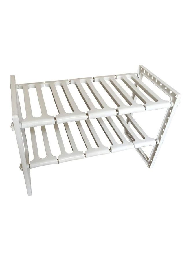 Adjustable 2 Tier Sink Shelf White 40 x 27 x 7cm - Image 1