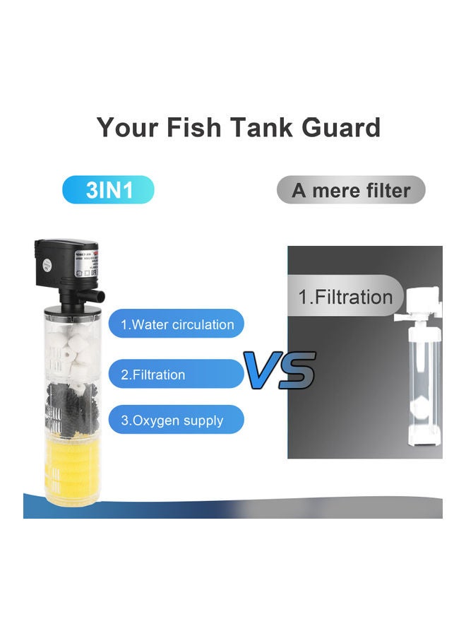 Generic - 18W HX-1180F Aquarium Filter Black/Yellow - Image 1