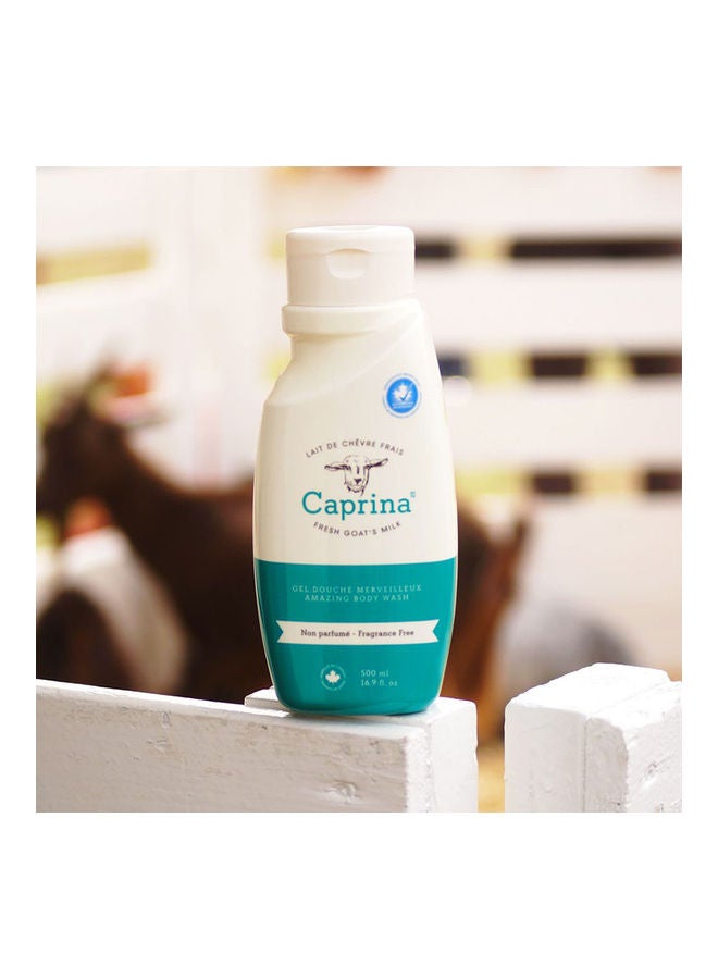 كابرينا صابون سائل للاستحمام خال من العطور بحليب الماعز الطازج أبيض 500ملليلتر - Image 2