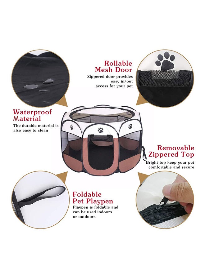 Alfa.life Foldable Pets Play Tent Brown/White/Black 91x91x58cm  - Image 4