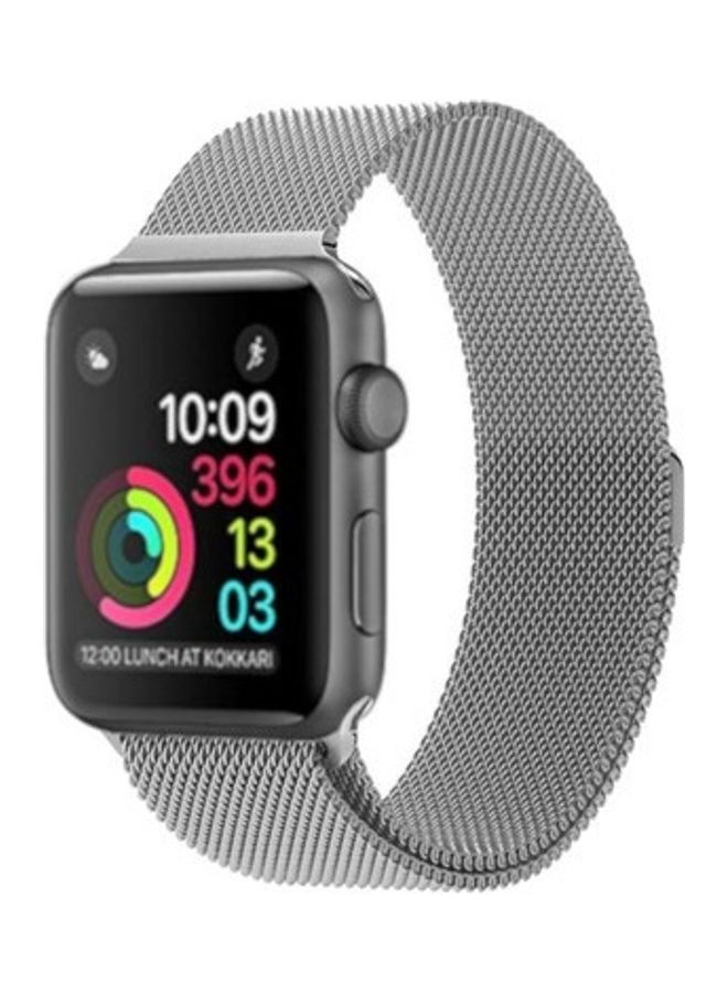 MOCOM Milanese Loop Stainless Steel Replacement Band For Apple Watch Series 7/6/SE/5/4/3/2/1 38/40/41mm Grey - Image 1