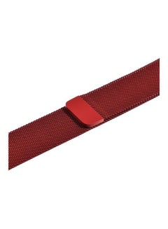 MOCOM Milanese Loop Stainless Steel Replacement Band For Apple Watch Series 7/6/SE/5/4/3/2/1 38/40/41mm Red  - Image 2
