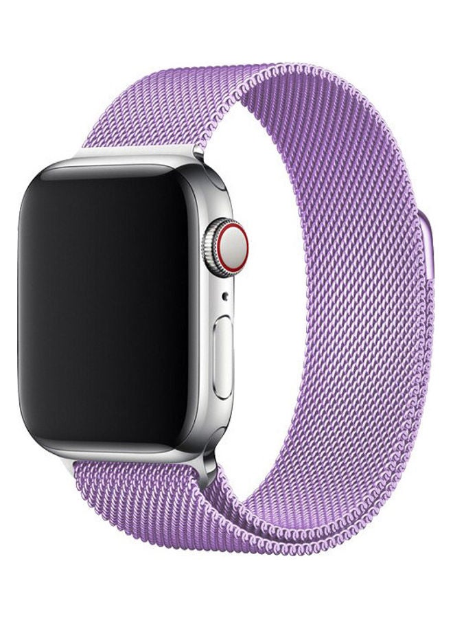 Milanese Loop Stainless Steel Replacement Band For Apple Watch Series 7/6/SE/5/4/3/2/1 38/40/41mm Purple - v1622098785/N47688771A_1