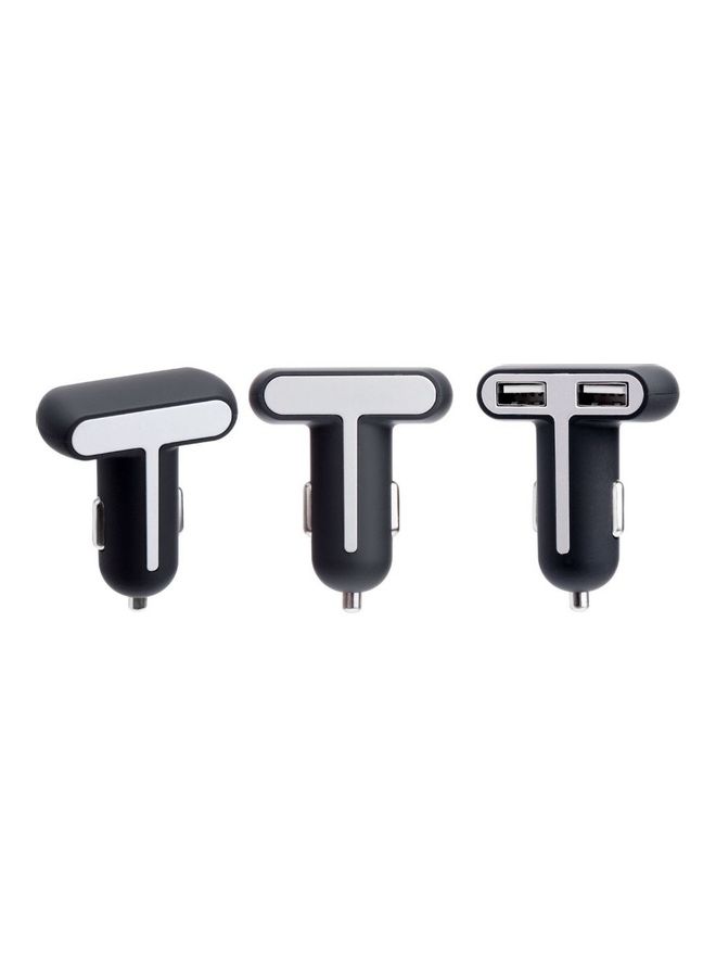 Event 3-Piece Dual Car Phone Charger Black/White 