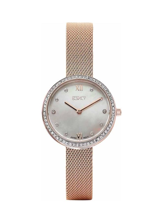 ECSTACY Girls' Women's Mesh Analog Watch E20506-RMKMK - 27 mm - Image 1