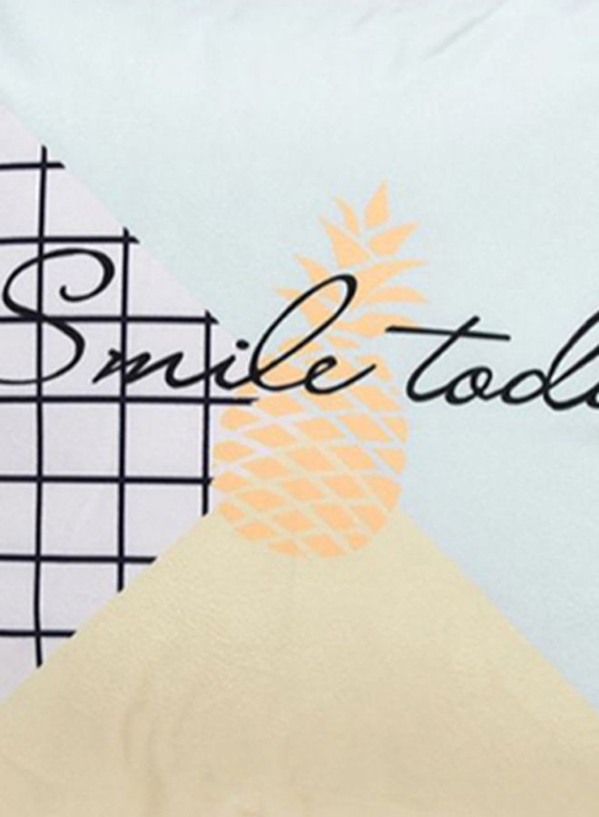 Sharpdo Smile Today Printed Pillow Case Fabric Blue/Purple/Beige 45x45cm - Image 2