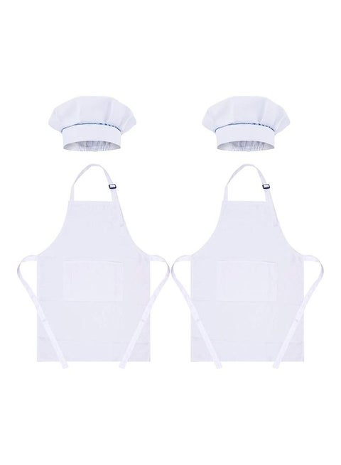 2-Piece Chef Aprons with Hats and Sleeves Set for Kids