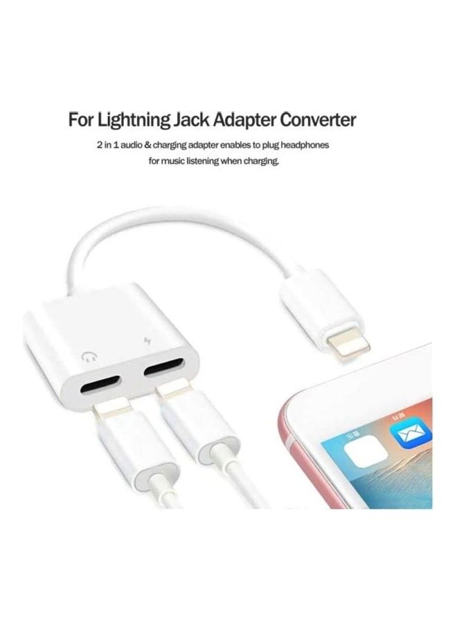 ICS 2 In 1 Charging Earphone Cable White - Image 2