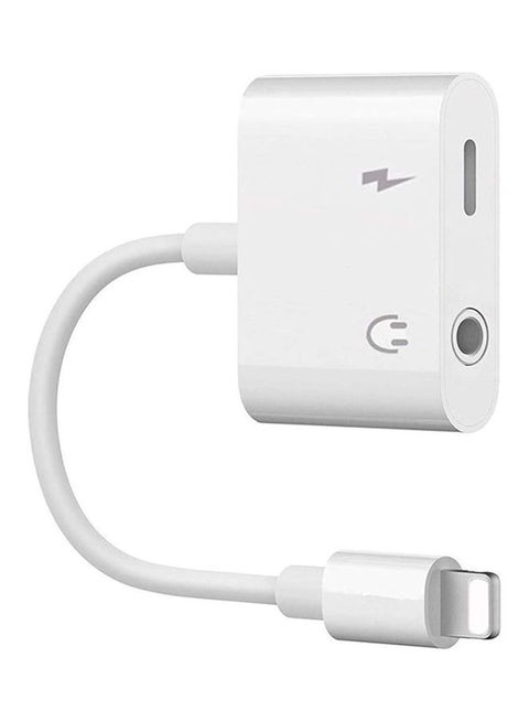 Headphone Jack Adapter For iPhone White