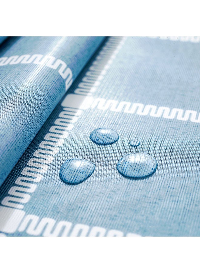 XiuWoo Checkerd Pattern Waterproof Table Cloth Blue/White 120x120cm - Image 2