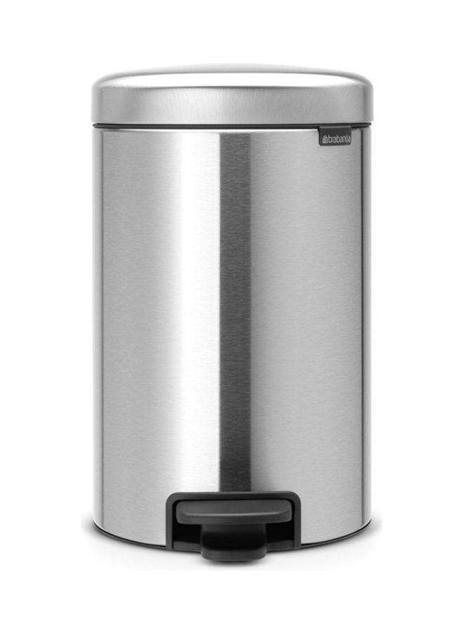 brabantia Pedal Bin Newicon With Plastic Inner Bucket Silver/Black 12Liters  - Image 1