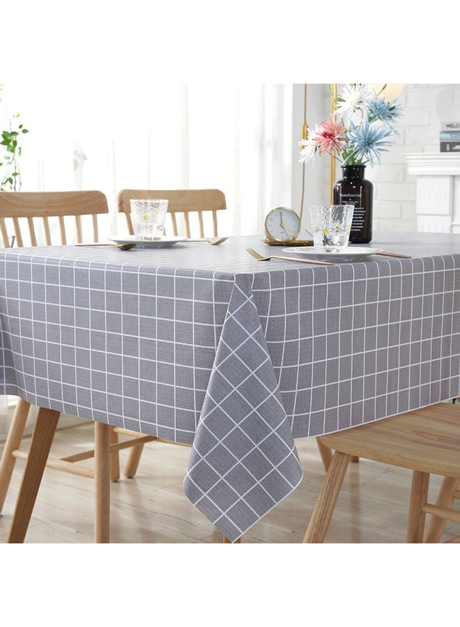 XiuWoo Checked Table Cloth Grey/White 140x90cm 