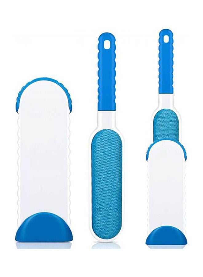 فرشاة للتخلص من فراء الحيوانات الأليفة مع قاعدة ذاتية التنظيف أبيض - أزرق